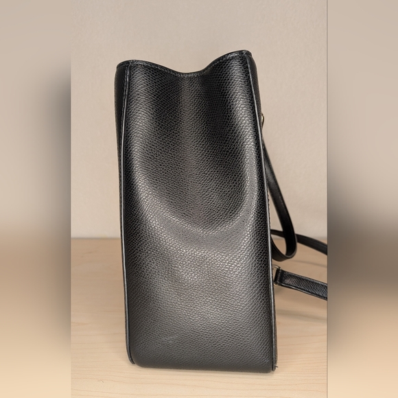 DKNY Black Leather Charm Tote with Gold Accents - Picture 8 of 16